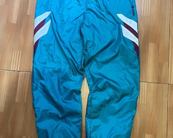Vintage Adidas Original Nylon Track Pants: Turquoise, Size M