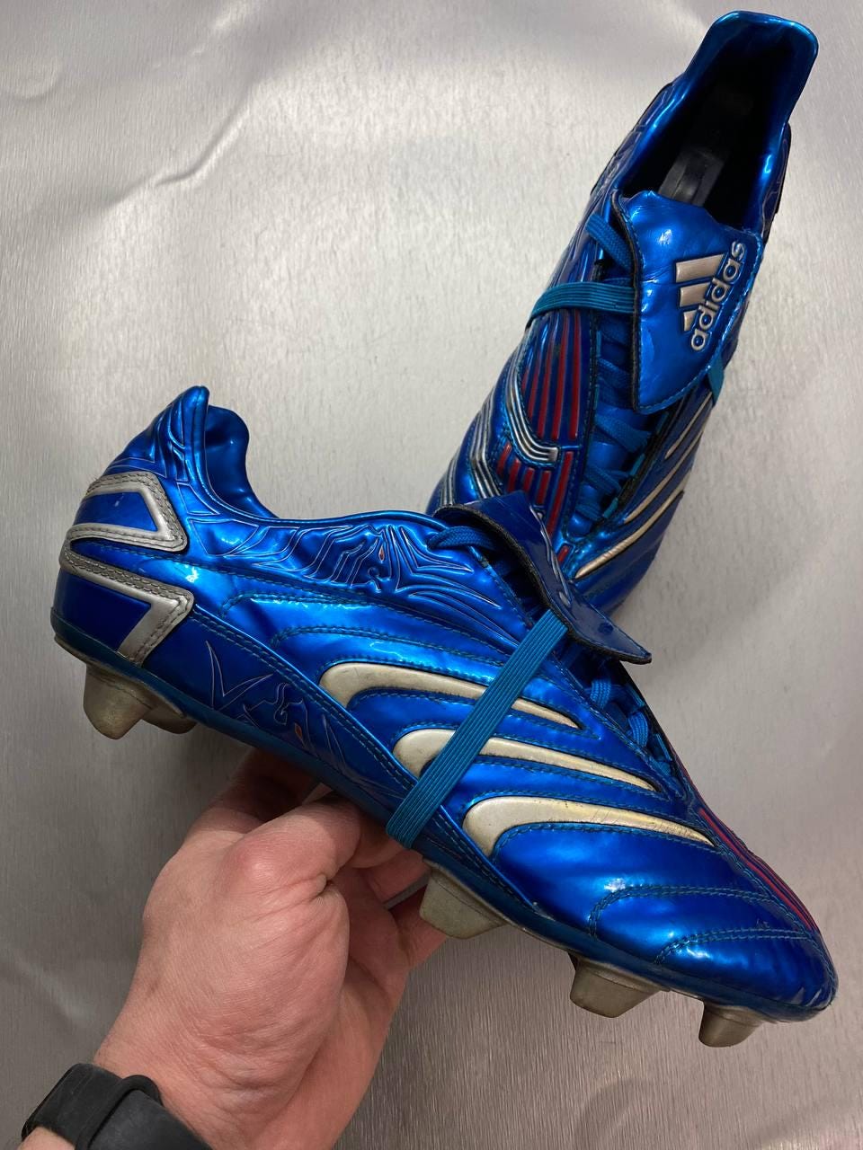 Adidas Predator Absolute TRX FG Blue Silver Soccer Cleats US 8.5