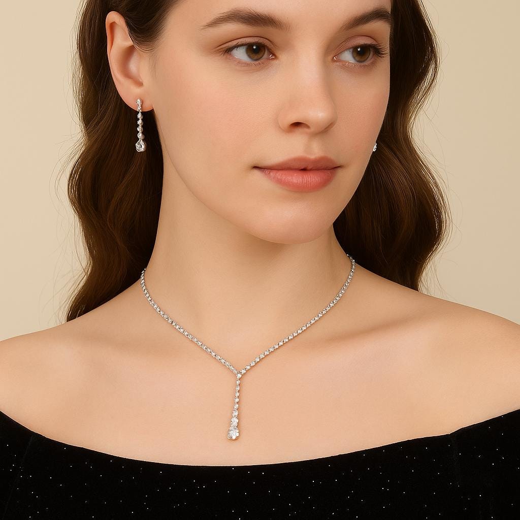 Orecchini A Perno Con Ciondolo E Zirconi Per Donna - Eleganti, Colore Oro O Argento