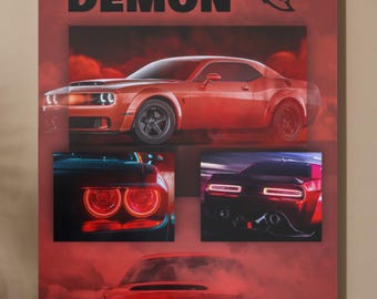 Dodge Challenger SRT Demon Digital Print | Car Poster