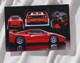 PIRELLI Tires Ferrari F40 Performing Arts 8x10 Poster Print Race
