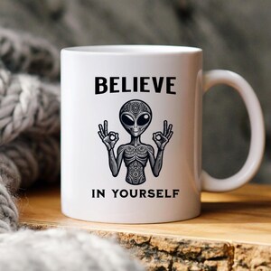 alien mug, alien, aliens, funny alien mug, aliens mug, sci fi gifts, alien gift, hippie alien, hippy alien mug