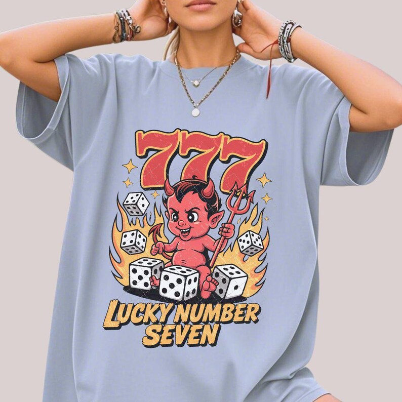 Lucky Number Seven PNG - Tattoo Style Red Devil Rolling Dice, Vintage ...