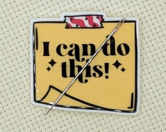 I Can Do This Sticky Note Magnetic Needle Minder