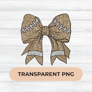 Laço de futebol com glitter PNG | Clipart de laço de torcida esportiva | PNG transparente para sublimação, DTF e artesanato