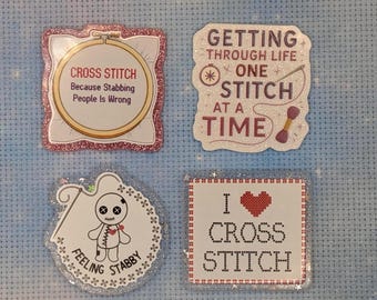 Cross Stitch Themed Magnetic Needle Minder - You Choose