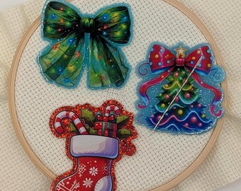 Christmas Glitter Magnetic Needle Minder - You Choose