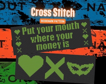 Dark Romance Cross Stitch Digital Pattern - Green Mask