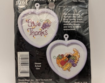 Give Thanks Vintage Needle Magic Stitch 'N Frame Counted Cross Stitch Kit | Design 3781