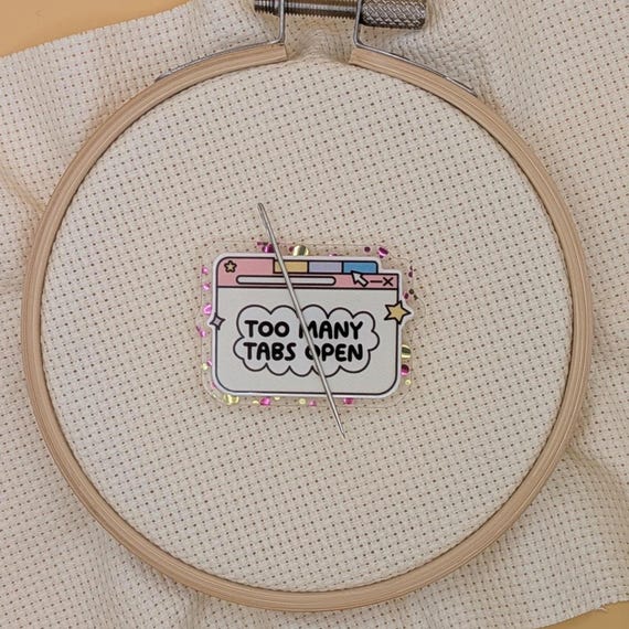 Too Many Tabs Open Pastel Magnetic Needle Minder - Limited Edition