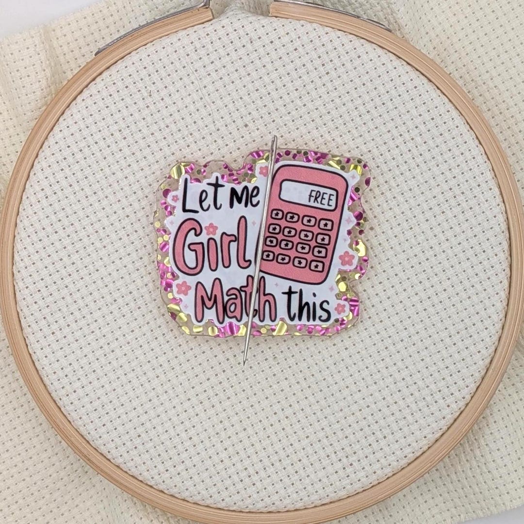 Card Pink Math Let Me Girl Math This Pink Glitter Magnetic Needle Minder - You Choose ...