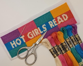 Hot Girls Read Cross Stitch or Needlepoint Bookmark Kit