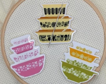 Vintage Pyrex Inspired Magnetic Needle Minder - You Choose