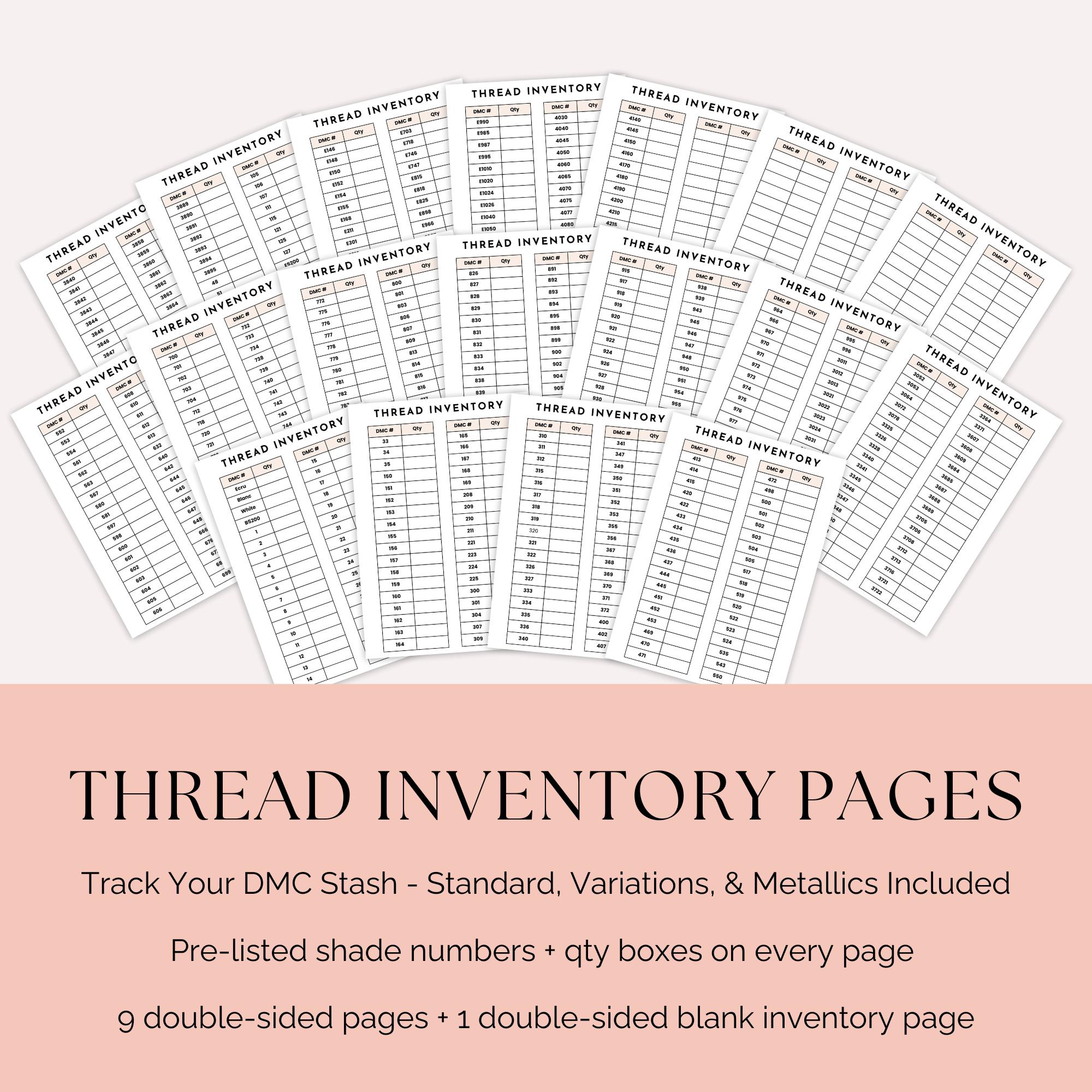 Cross Stitch Thread Inventory & Project Tracker | A6 Laminated ...