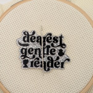 Dearest Gentle Reader Cross Stitch Bookmark Kit – Regency Romance Floral Design, Lace Trim Bookmark, Literary Stitching Kit Bild 2