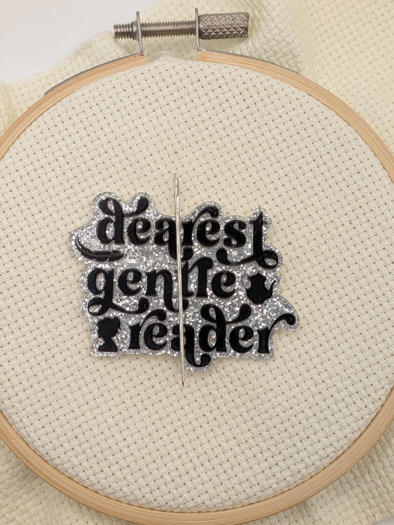 Dearest Gentle Reader Cross Stitch Bookmark Kit – Regency Romance Floral Design, Lace Trim Bookmark, Literary Stitching Kit Bild 2