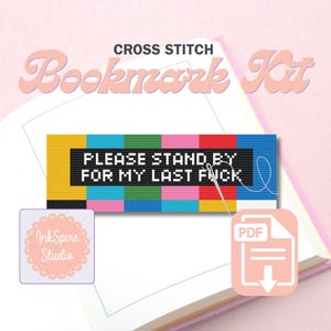 Modern Subversive Cross Stitch Digital Pattern - Please Stand By For My Last F*ck