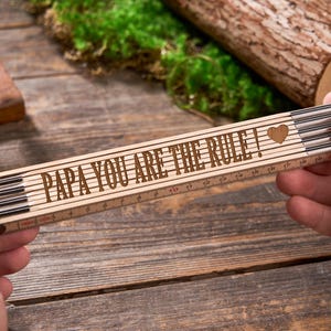 Personalisiertes hölzernes Lineal, Werkzeuggeschenke für Papa, Vatertagsgeschenke für ihn, 1
