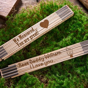 Personalisierte Zollstock, kundenspezifische gravierte Dad Konstruktionslineal, Superdaddy Geschenke, Vatertagsgeschenke, Opa Geschenke für Ehemann, Bester Vater