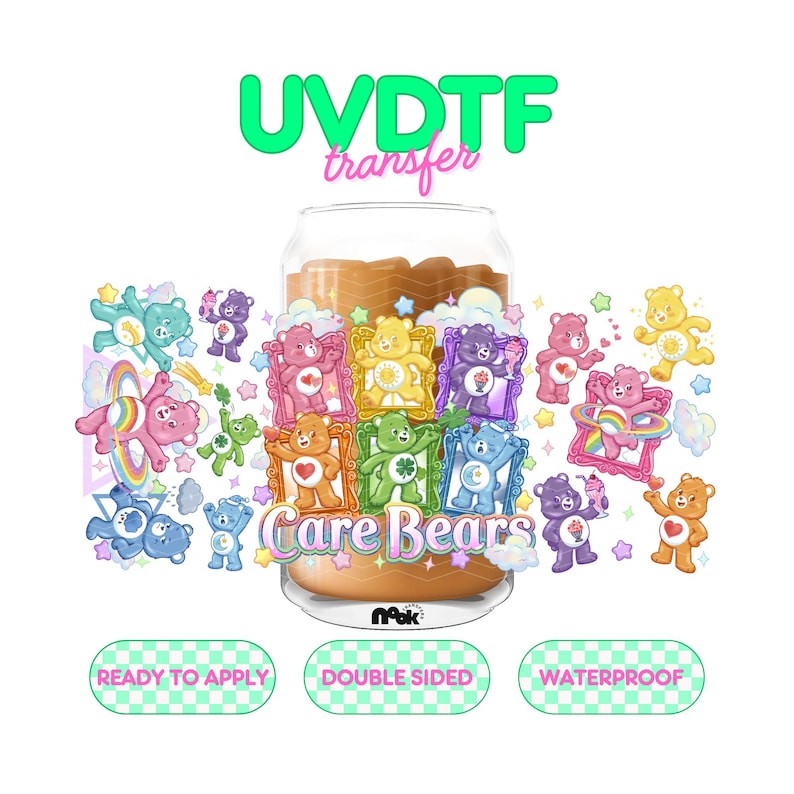 UV 942 | UVDTF Cup wrap | Ready to apply | High Quality | Double Sided | Easy application | Cup Transfer | Waterproof image 2