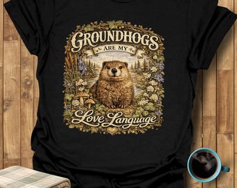 Groundhogs Are My Love Language Shirt, Cute Groundhog Lover Tee, Woodland Animal Shirt, Nature Lover Gift