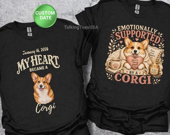 Corgi Shirt, My Heart Became A Corgi, Custom Dog Shirt, Adoption Day Gift, Herding Dog Lover, Comfort Colors