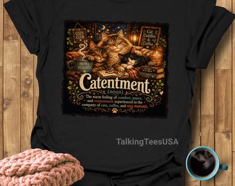 Camiseta de gato acogedor, definición de gato acogedor, regalo para amantes de los gatos, camiseta de café estilo cottagecore