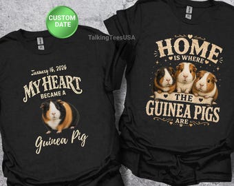 Guinea Pig Shirt, My Heart Became A Guinea Pig, Custom Pet Shirt, Adoption Day Gift, Small Animal Lover, Comfort Colors