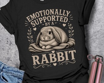 Camiseta de conejo, Apoyo emocional de un conejo, Regalo para dueños de conejos, Camiseta divertida para amantes de las mascotas