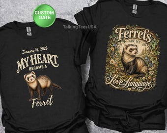 Ferret Shirt, My Heart Became A Ferret, Custom Pet Shirt, Adoption Day Gift, Ferret Owner, Comfort Colors
