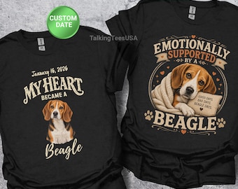 Beagle Shirt, My Heart Became A Beagle, Custom Dog Shirt, Adoption Day Gift, Hound Mom, Comfort Colors