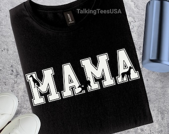 Whippet Shirt, MAMA Dog Silhouette, Whippet T-Shirt for Mom, Sighthound Graphic Tee
