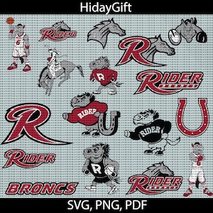 Rider College SVG, High Quality File, Broncs SVG, Athletics, Football, University, Basketball, Cricut, Instant Download.