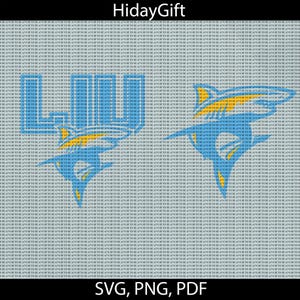 LIU SVG, Atletismo, Archivo de alta calidad, Sharks SVG, Universidad, Fútbol, Baloncesto, Cricut, Descarga instantánea.