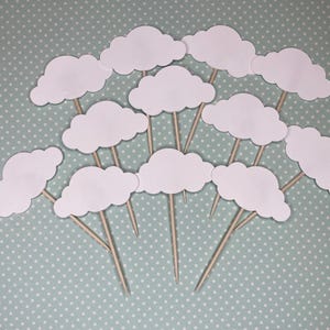 Cloud Cupcake Toppers 12er-Set | Geburtstagsfeier | Babyparty | Party Dekor | Kuchendekorationen