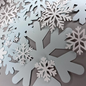 50 Snowflake Die Cuts | Winter Die Cuts | Party Decor | Scrapbooking | Cardmaking | Bulletin Board | Kids Crafts |