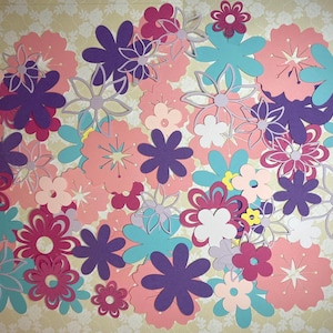 50 moldes de papel cartão em formato de flor para fazer cartões, artesanato, diário e scrapbooking