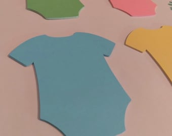 Baby Bodysuit Cutouts | 65lb Cardstock, Baby Shower Decor