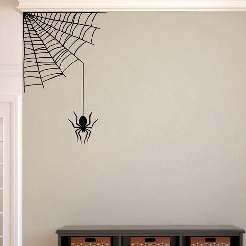 Spiderweb Decal Halloween Wall Decal Spider Wall Sticker Etsy