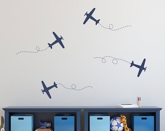 Plane Decal | Airplane Room Decor | Biplane Wall Art | Multiple Sizes
