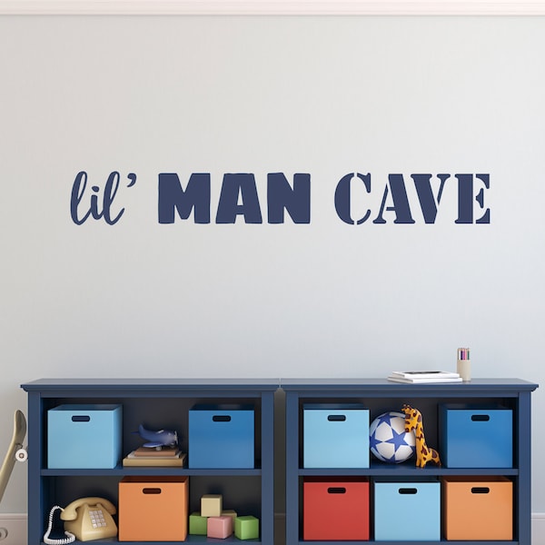 lil Man Cave Wall Decal | Boy Bedroom Decor | Children Wall Sticker