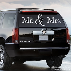 Mr. & Mrs. Car Decal | Couple Decal | Wedding Vinyl Sticker | Wedding Decor