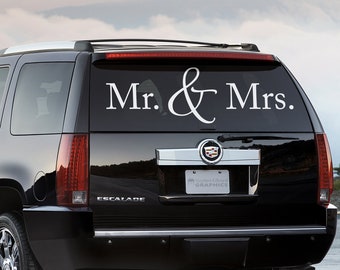 Mr. & Mrs. Car Decal | Couple Decal | Wedding Vinyl Sticker | Wedding Decor