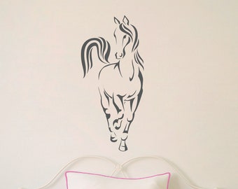 Horse Wall Decal | Girl Bedroom Wall Art | Front view Horse Vinyl | Children Decal