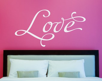Love Wall Decal | Script font Vinyl | Bedroom Wall Decal