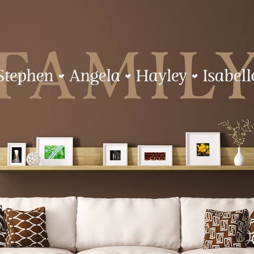 Family Wall Decal With Names Personalized Decal Gallery Etsy