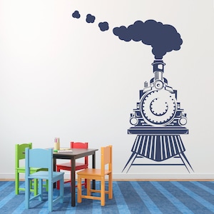 Train Wall Decal | Front view of Train Decor | Train Bedroom Decal | Boy Wall Sticker