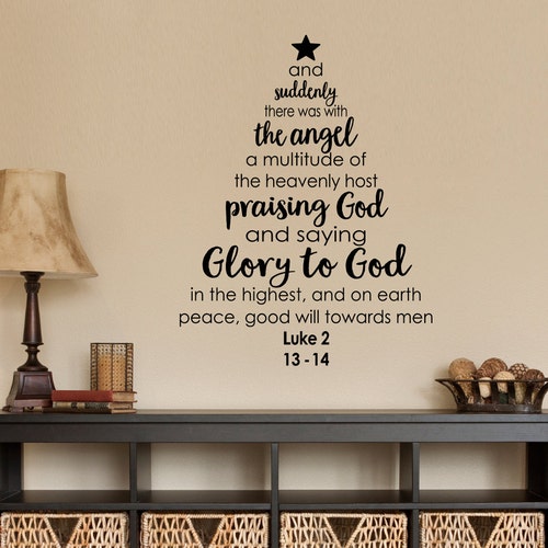 Christmas Tree Bible Verse Decal Holiday Decor Luke 2 Etsy