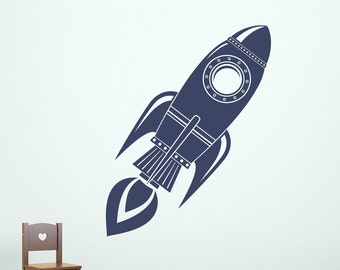 Rocket Wall Decal | Rocket Ship Decor | Boy Bedroom Vinyl | Space Wall Sticker