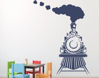 Train Wall Decal | Front view of Train Decor | Train Bedroom Decal | Boy Wall Sticker